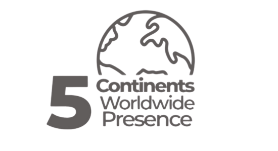 5 continents wordwide presence
